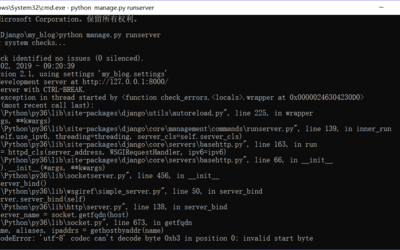 django runserver: UnicodeDecodeError: 'utf-8' codec can't decode byte 0xb6 in position 0: invalid start byte