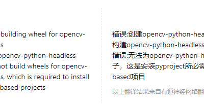 ERROR: Could not build wheels for opencv-python-headless, which is required to install pyproject.toml-based projects